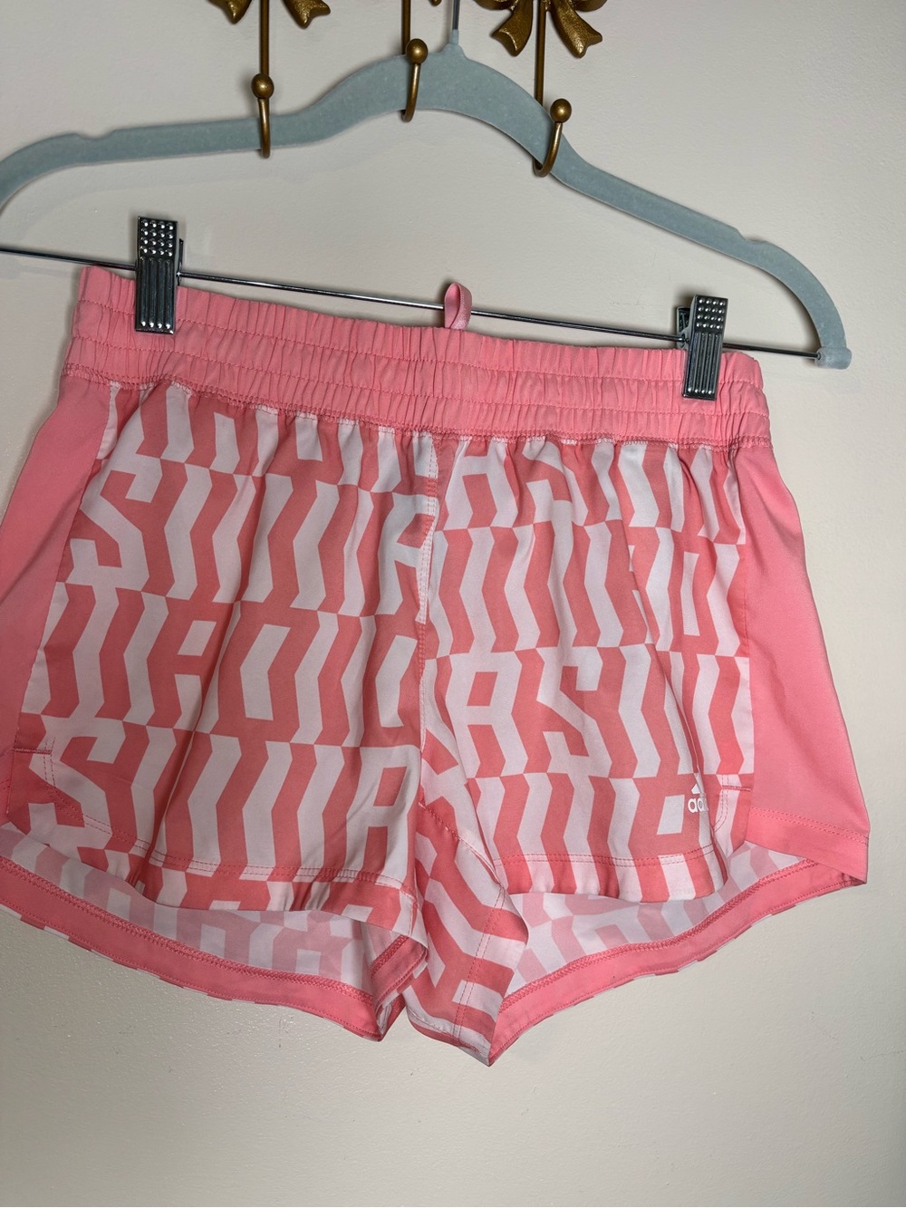 adidas Women's Pink Geometric Athletic Shorts